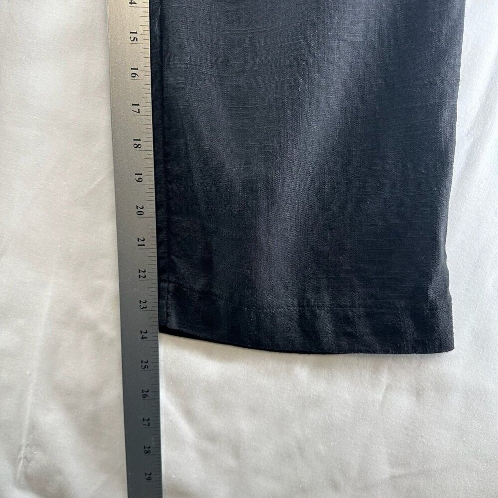 Skylar + Madison Jumpsuit S Linen Cotton Faux Button Front Halter Cropped Black - Picture 10 of 11